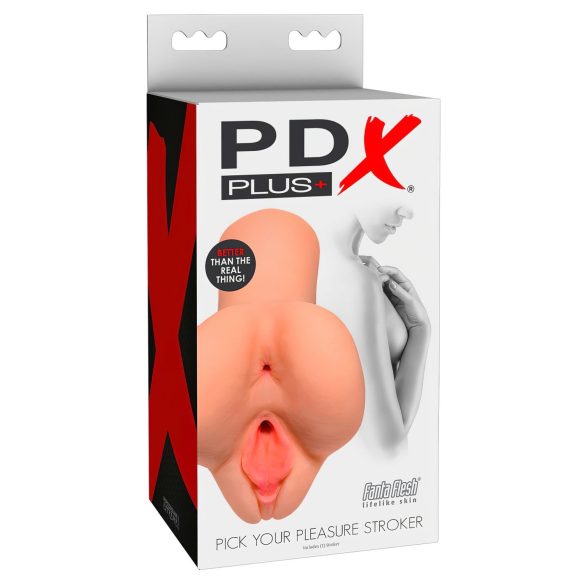 PDX Välj Din Njutning - 2i1 realistisk masturbator (naturlig)