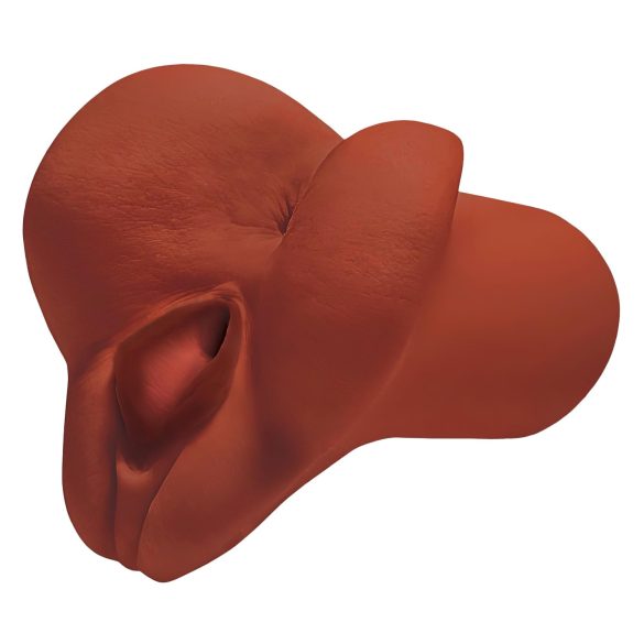 PDX - 2-i-1 realistisk masturbator - brun