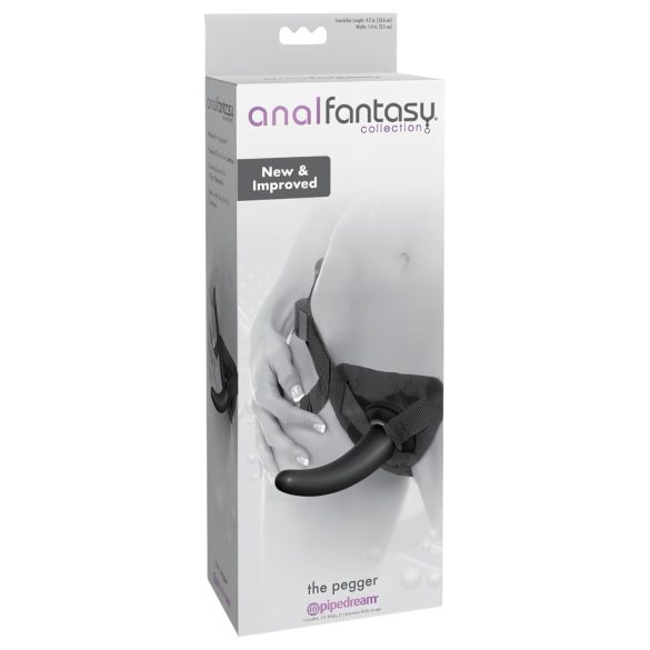 Analfantasy The Pegger - påspänningsbar dildo (svart)