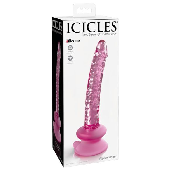 Icicles No. 86 - dildo med penisform - glas - rosa