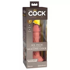   King Cock Elite 6 - realistisk dildo med sugkopp 15 cm - naturfärg