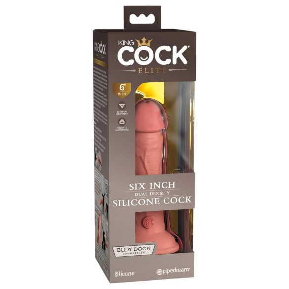 King Cock Elite 6 - realistisk dildo med sugkopp 15 cm - naturfärg