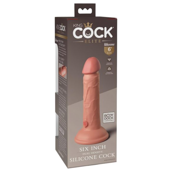 King Cock Elite 6 - realistisk dildo med sugkopp 15 cm - naturfärg