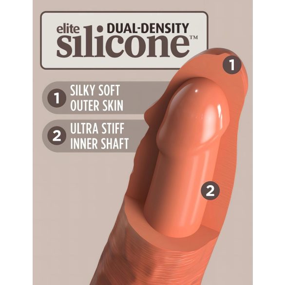King Cock Elite 6 - realistisk dildo med sugkopp - 15 cm - mörk