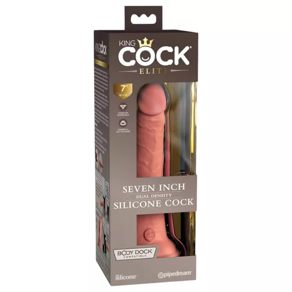 King Cock Elite - realistisk dildo med sugkopp - 18 cm - natur