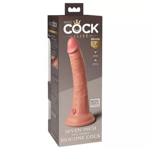 King Cock Elite - realistisk dildo med sugkopp - 18 cm - natur