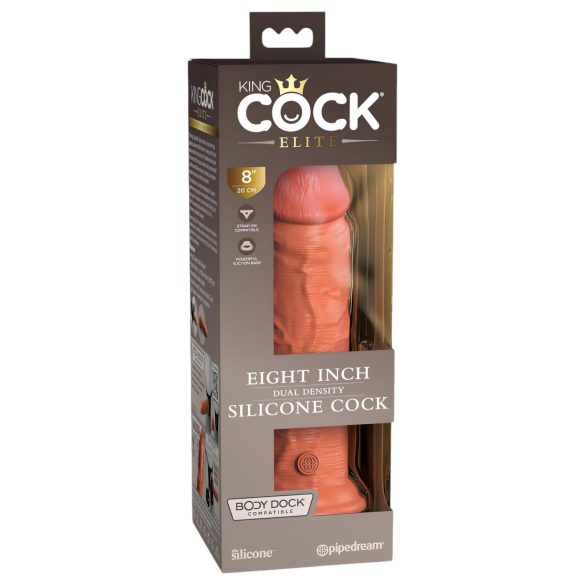 King Cock Elite 8 - sugkoppdildo (20 cm) - mörk natur