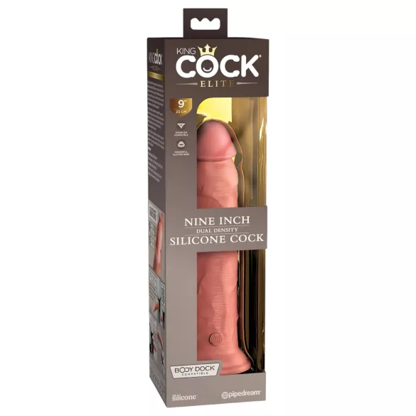 King Cock Elite 9 - realistisk dildo med sugpropp - 23 cm - natur