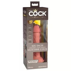   King Cock Elite 6 - vibrator med sugkopp (15 cm) - naturfärg