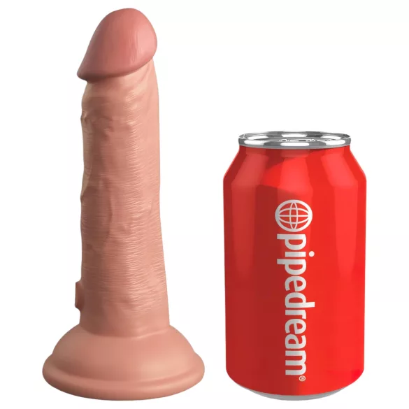 King Cock Elite 6 - vibrator med sugkopp (15 cm) - naturfärg