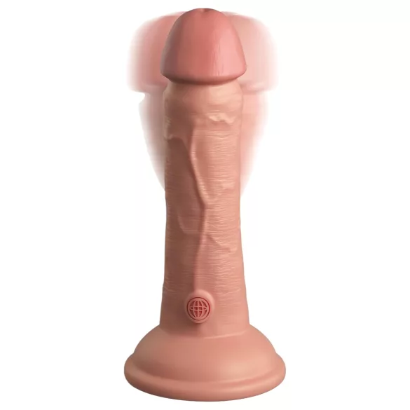 King Cock Elite 6 - vibrator med sugkopp (15 cm) - naturfärg