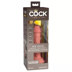  King Cock Elite 6 - realistisk dildo vibrator 15 cm - mörk hudfärg