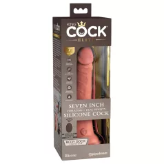   King Cock Elite 7 - dildo med sugkopp och fjärrkontroll 18 cm - natur