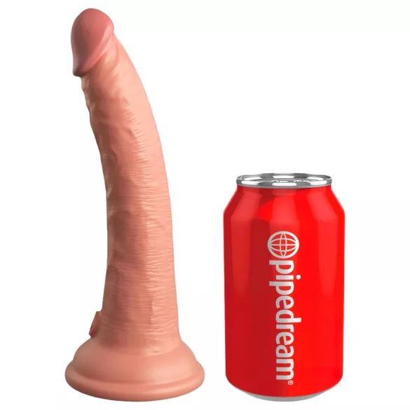 King Cock Elite 7 - dildo med sugkopp och fjärrkontroll 18 cm - natur