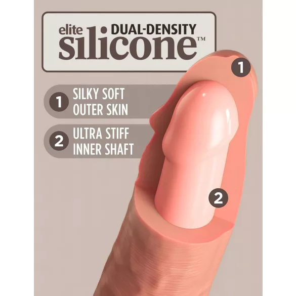 King Cock Elite 7 - dildo med sugkopp och fjärrkontroll 18 cm - natur