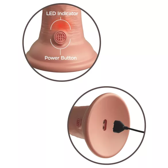 King Cock Elite 7 - dildo med sugkopp och fjärrkontroll 18 cm - natur