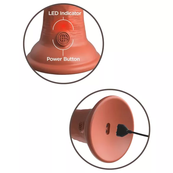King Cock Elite 8 - realistisk vibrator 20 cm - mörk hudfärg