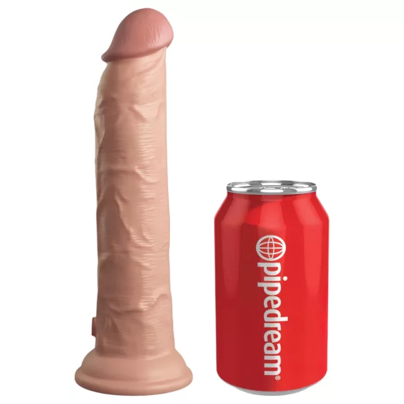 King Cock Elite 9 - dildo med sugkopp och vibrator 23cm - naturfärg