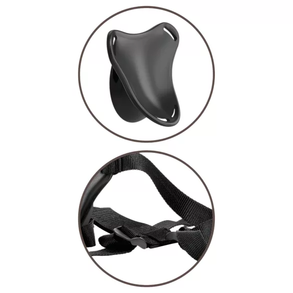 King Cock Elite - strap-on trosor - justerbar - svart