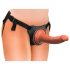 King Cock Elite Comfy - Bekväm strap-on med sele (mörk hudton)