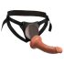 King Cock Elite Comfy - Bekväm strap-on med sele (mörk hudton)