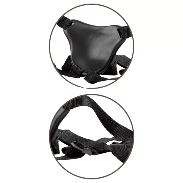 King Cock Elite Comfy - strap-on dildo med sele - mörk hudfärg