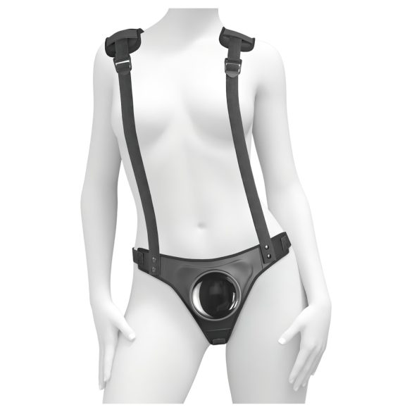 Body Dock - Svart strap-on med axelremar