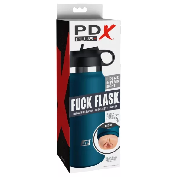 PDX - Fuck Flask Private Pleaser - konstgjord vagina i flaska (blå-naturlig)