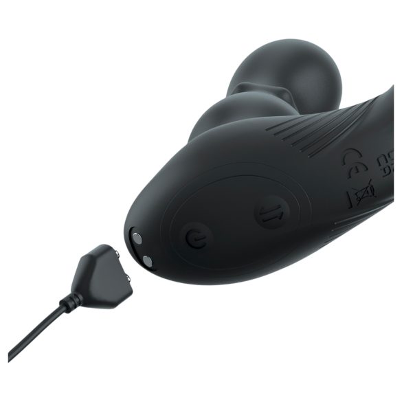 Anal Fantasy Ass-Gasm - analvibrator med roterande topp och penisring - svart