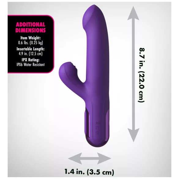 Fantasy For Her - 2‑i‑1 stötande vibrator och klitorisstimulator (lila)