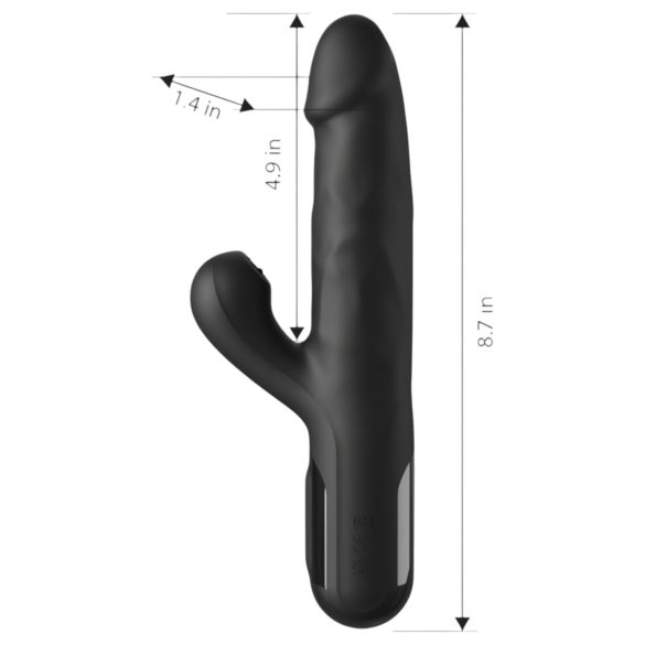 Fetish - vibrator med 3 motorer - stötrörelser - svart