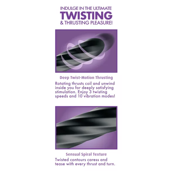 Anal Fantasy Twist Ecstasy - roterande-stötande analvibrator (svart)