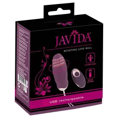   Javida - bärbart radiostyrt roterande pärl-vibratorägg (lila)