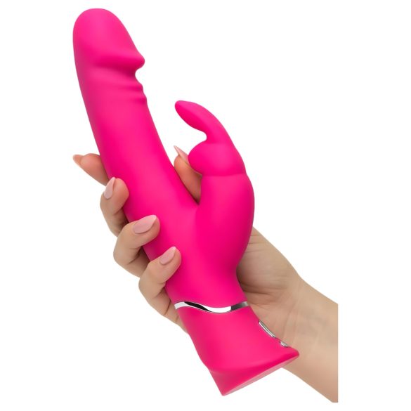 Happyrabbit - rabbitvibrator med klitorisstimulans - vattentät - rosa
