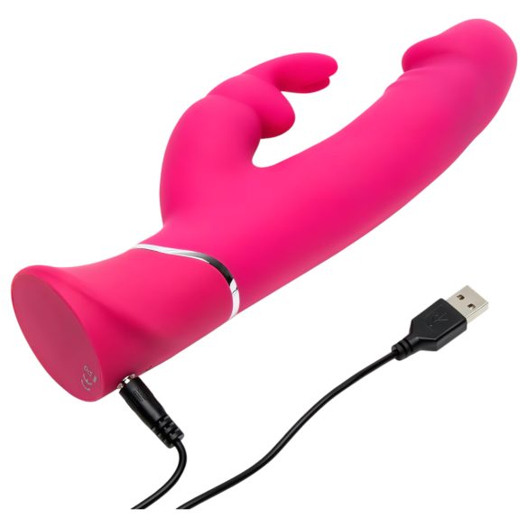 Happyrabbit - rabbitvibrator med klitorisstimulans - vattentät - rosa