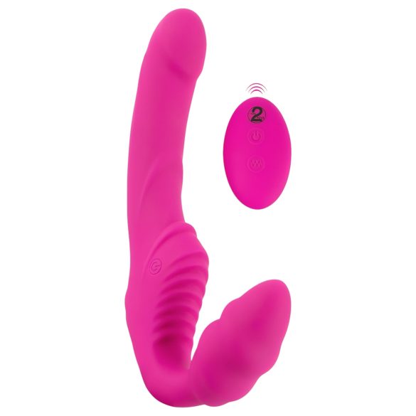 Stroplös Strap-On - påsättbar vibrator (rosa)
