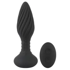 ANOS - roterande analvibrator med pärlor - svart