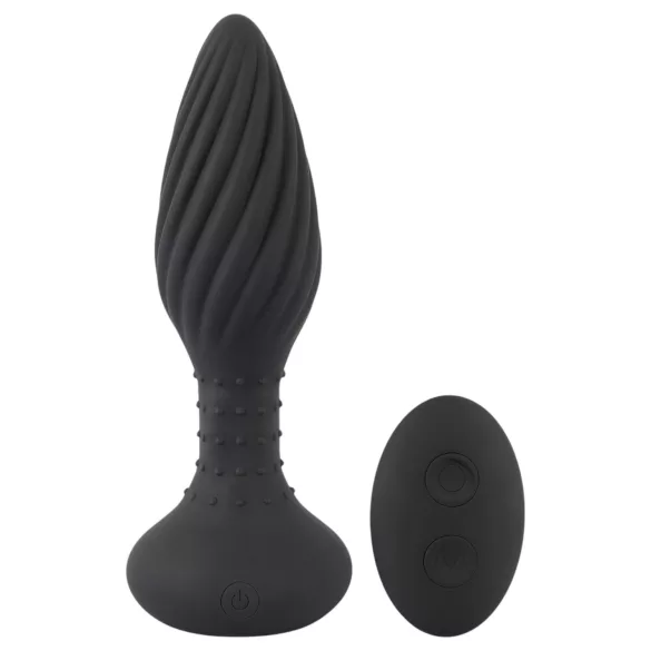 ANOS - roterande analvibrator med pärlor - svart
