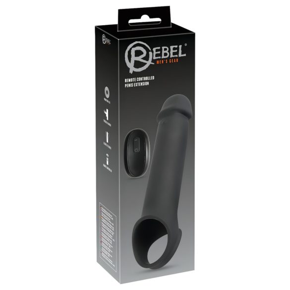 Rebel - uppladdningsbart, trådlöst vibrerande penisfodral (svart)