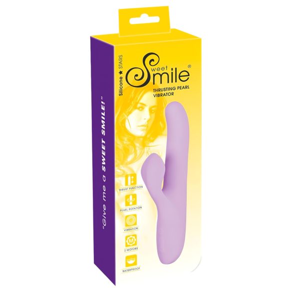 SMILE Thrusting - roterande och stötande vibrator med klitorisstimulator (lila)