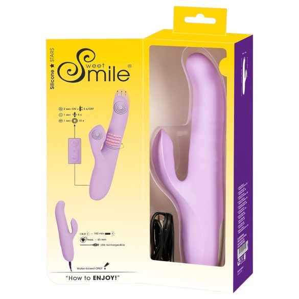 SMILE Thrusting - roterande och stötande vibrator med klitorisstimulator (lila)