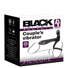   Black Velvets - vibratorring med parvibrator - uppladdningsbar silikon svart