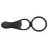 Black Velvet - laddningsbar 2-i-1 parvibrator & penisring (svart)