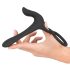 Black Velvet - laddningsbar 2-i-1 parvibrator & penisring (svart)