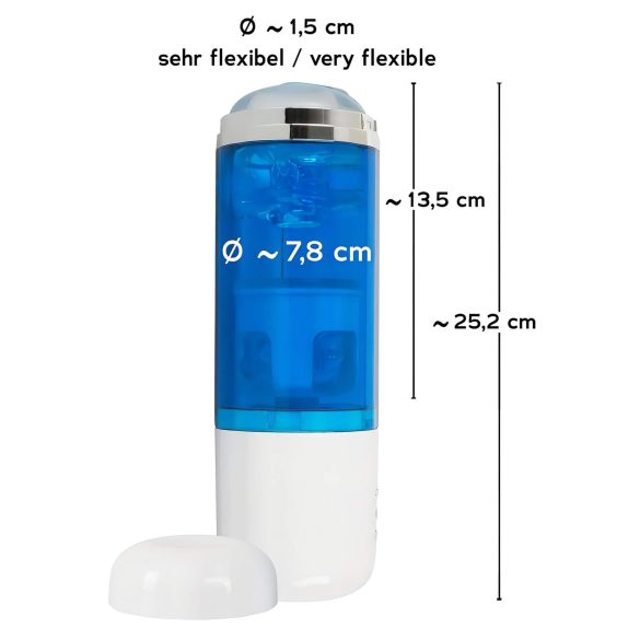 You2Toys - masturbator med rotation och stötfunktion - uppladdningsbar blå/vit