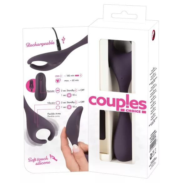 Couples Choice - parvibrator dubbelmotor uppladdningsbar fjärrkontroll lila