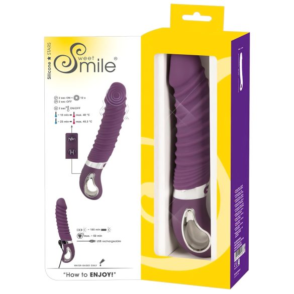 SMILE Soft - uppladdningsbar vibrator med värme - silikon lila