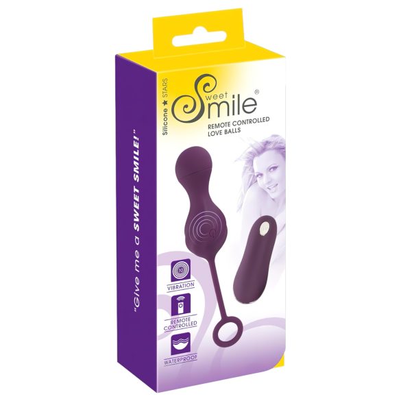 SMILE RC Love Balls - uppladdningsbara, radiostyrda vibrationsägg (lila)
