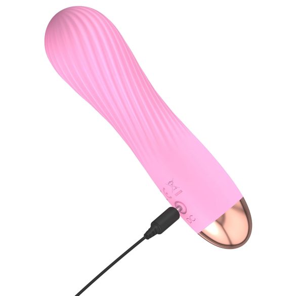 Cuties Mini - vibrator spiralformad uppladdningsbar vattentät silikon rosa
