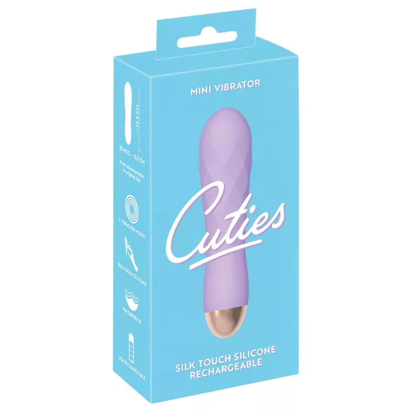 Cuties Mini - vibrator med galler - uppladdningsbar vattentät - lila